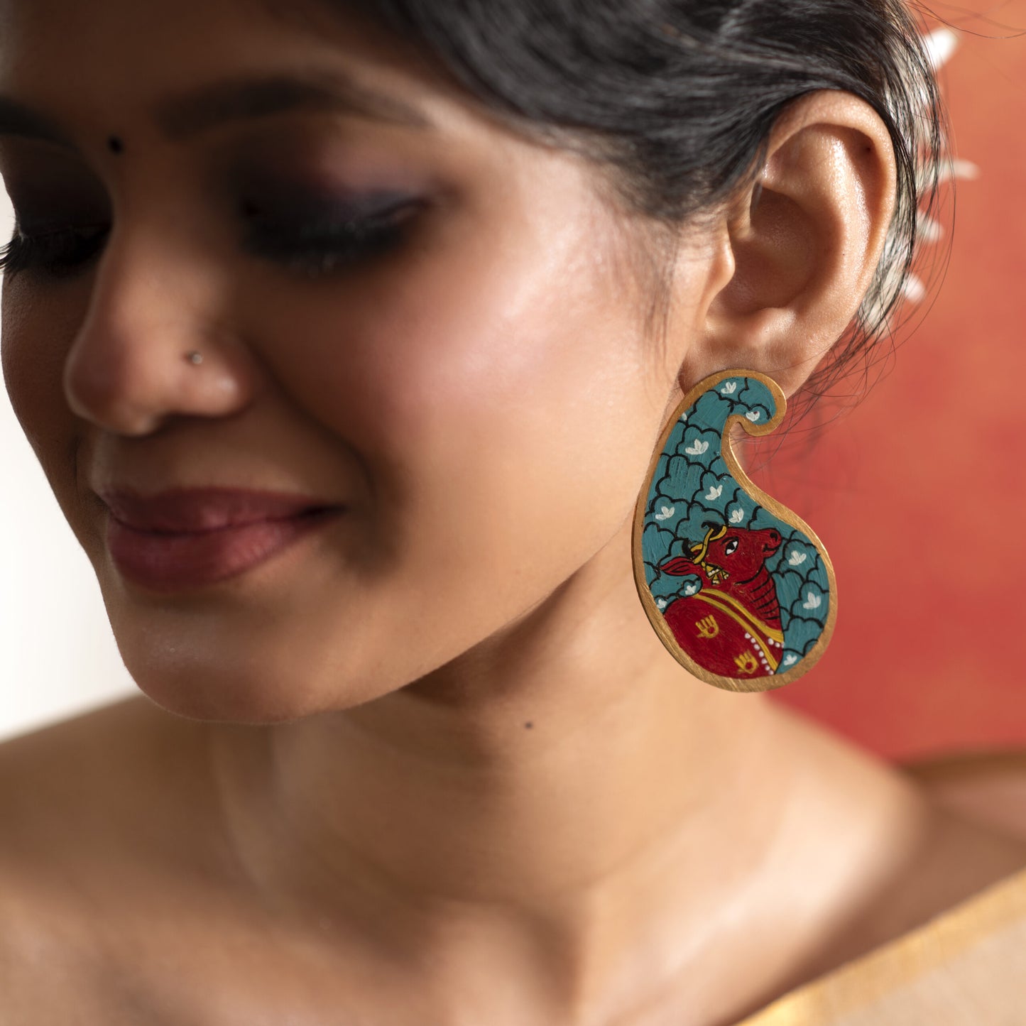Pichwai paisley earrings
