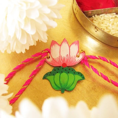 Pichwai lotus rakhi