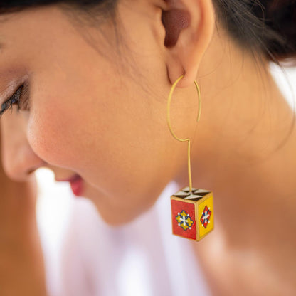 3D Panch rang earring