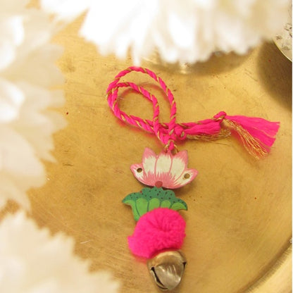 pichwai lotus rakhi and lumba set