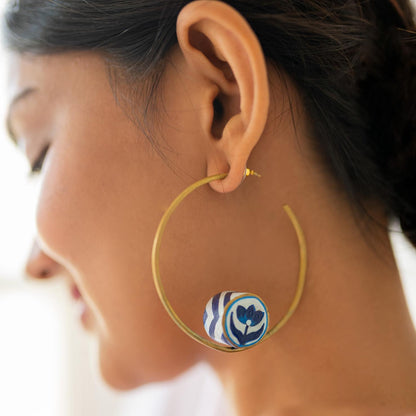 3d Indigo earrings