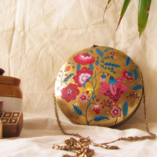 Flora brass bag