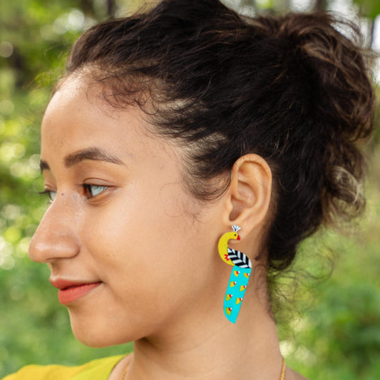 Peacock earrings