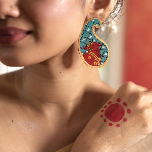 Pichwai paisley earrings