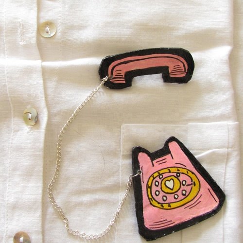 Telephone brooch